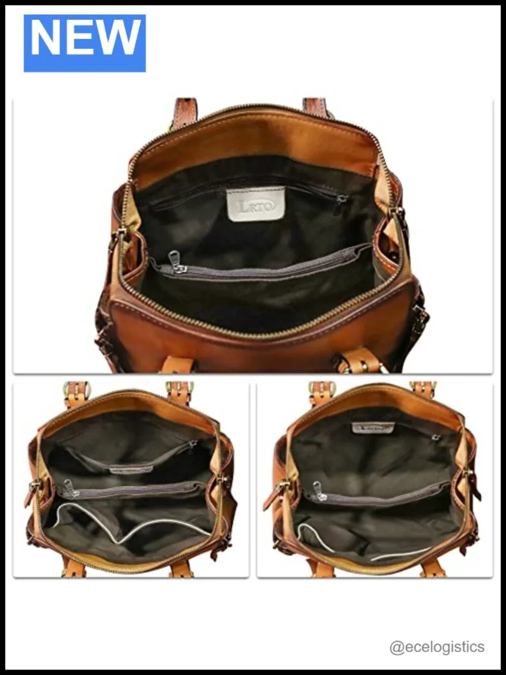 Genuine Leather Satchel Women Handbag Vintage Top-Handle Crossbody Shoulder Bag